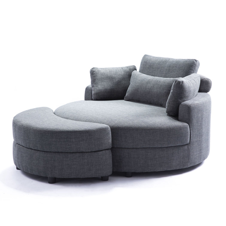 Latitude Run® Danieal Upholstered Barrel Chair with Ottoman & Reviews